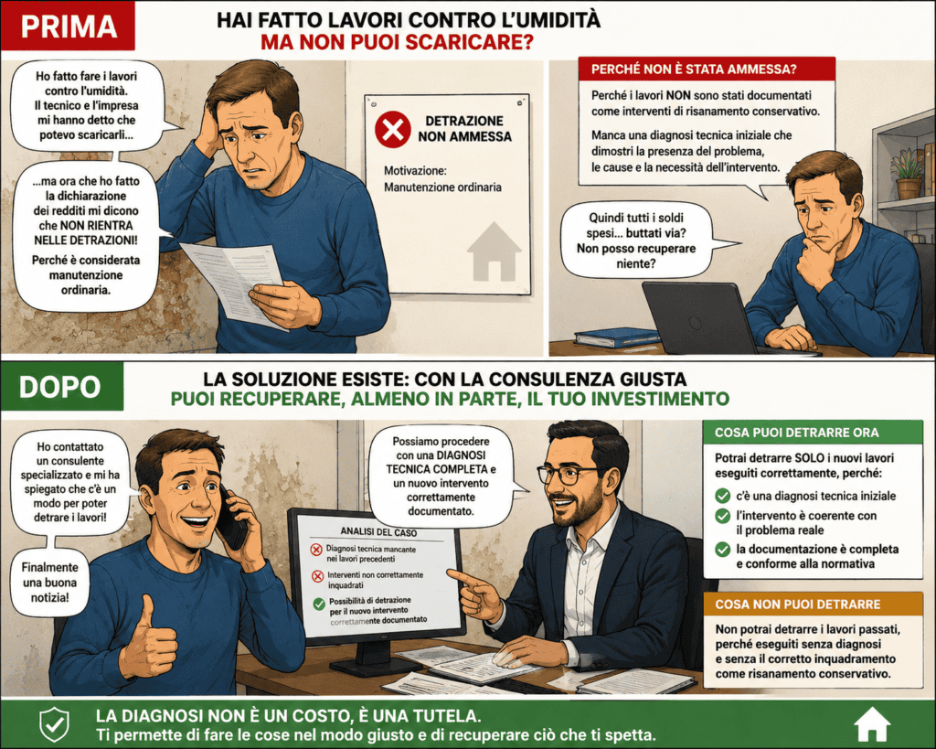 Detrazioni fiscali umidità muri e diagnosi tecnica detrazione sgravi spese umidità risolvere