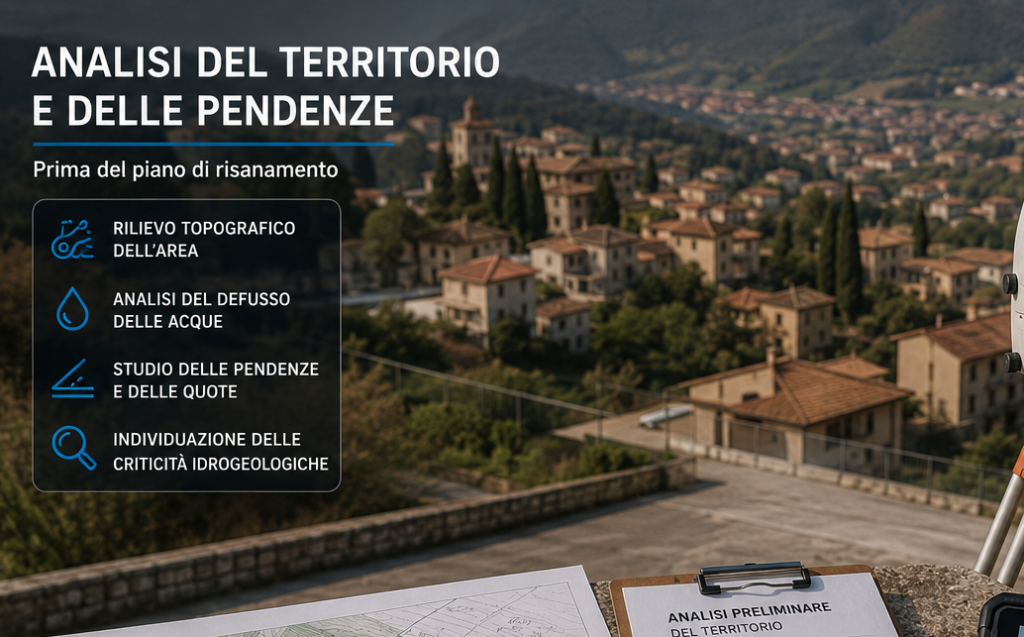 analisi del territorio e delle pendenze prima del piano di risanamento analisi del territorio e delle pendenze prima del piano di risanamento