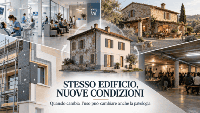 Quattro esempi di edifici nei quali il cambio d'uso modifica occupazione, acqua, involucro e carichi