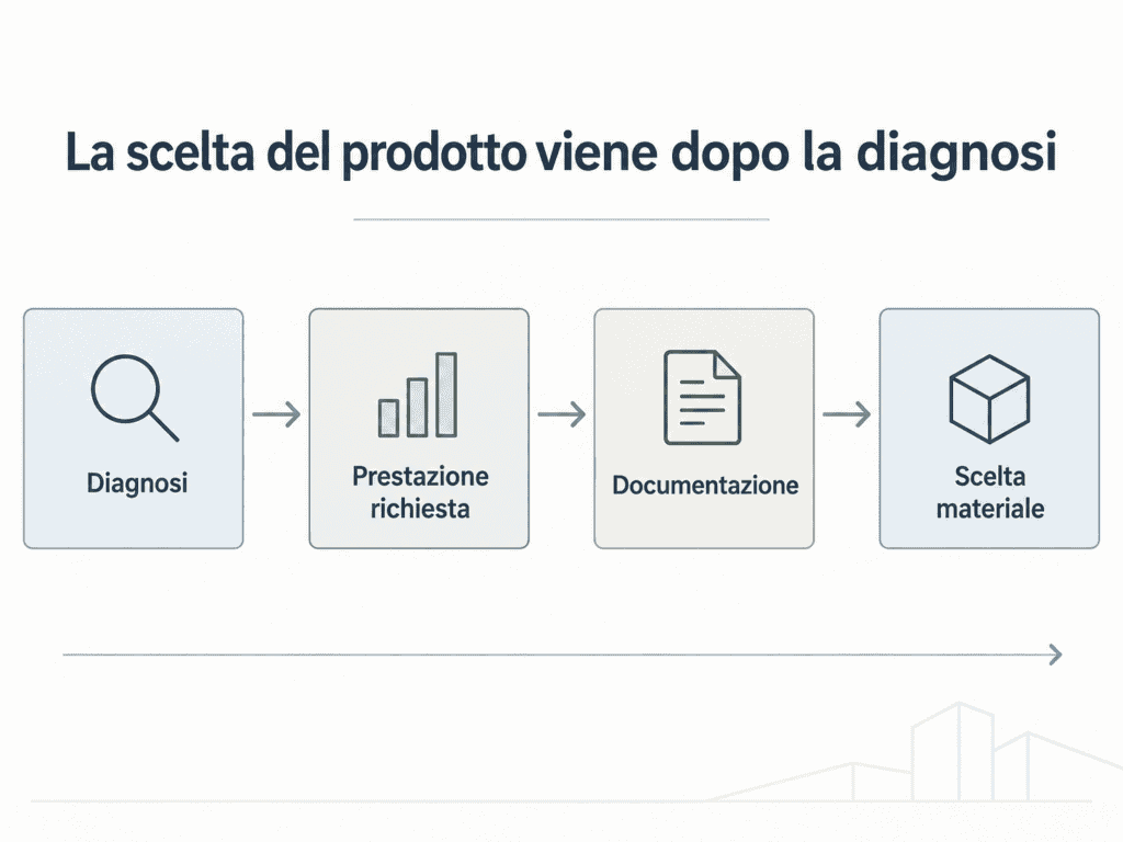 Percorso dalla diagnosi alla scelta del materiale nel piano di risanamento Percorso dalla diagnosi alla scelta del materiale nel piano di risanamento